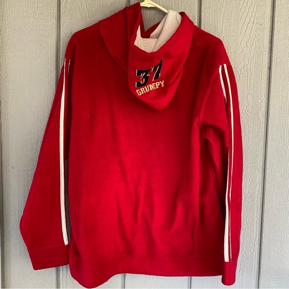 Disney Grumpy hoodie Red White with 1937 on back of hood in size Large - Picture 4 of 8